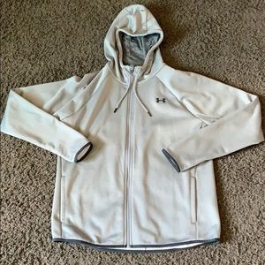 Light Grey Under Armour hooded zip up jacket sz L
